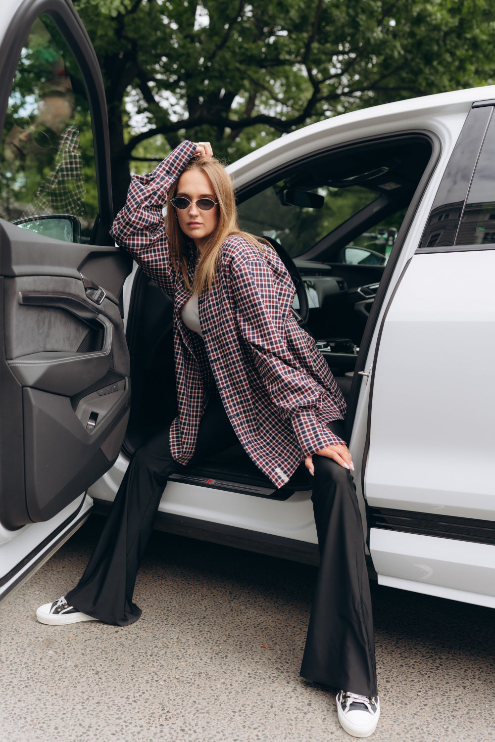 Burgundy plaid shirt