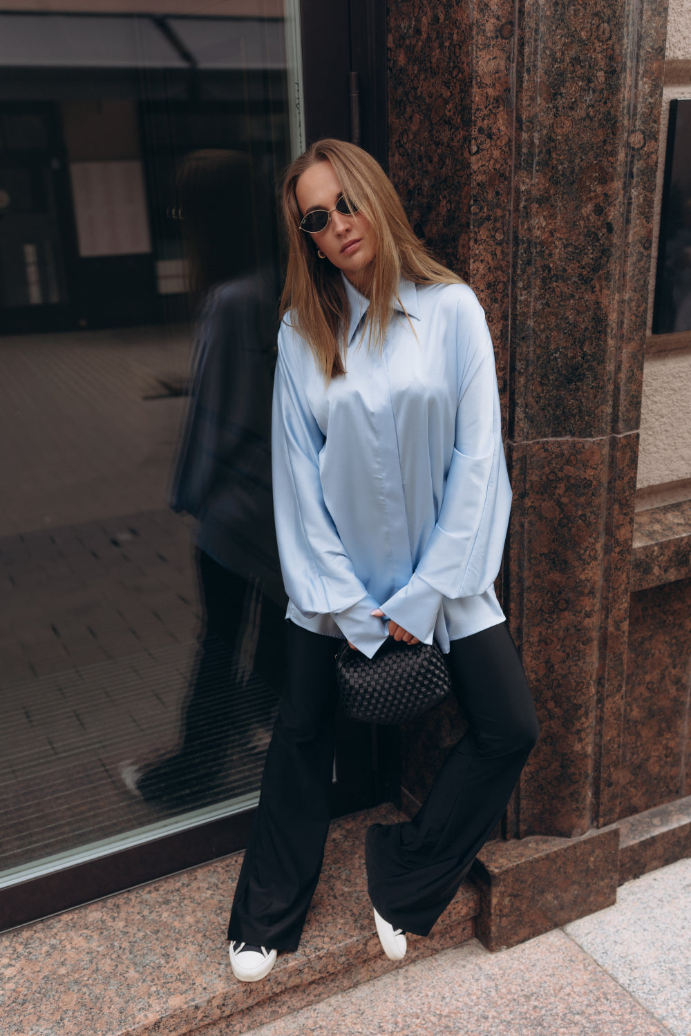Sky Silk Oversized Shirt