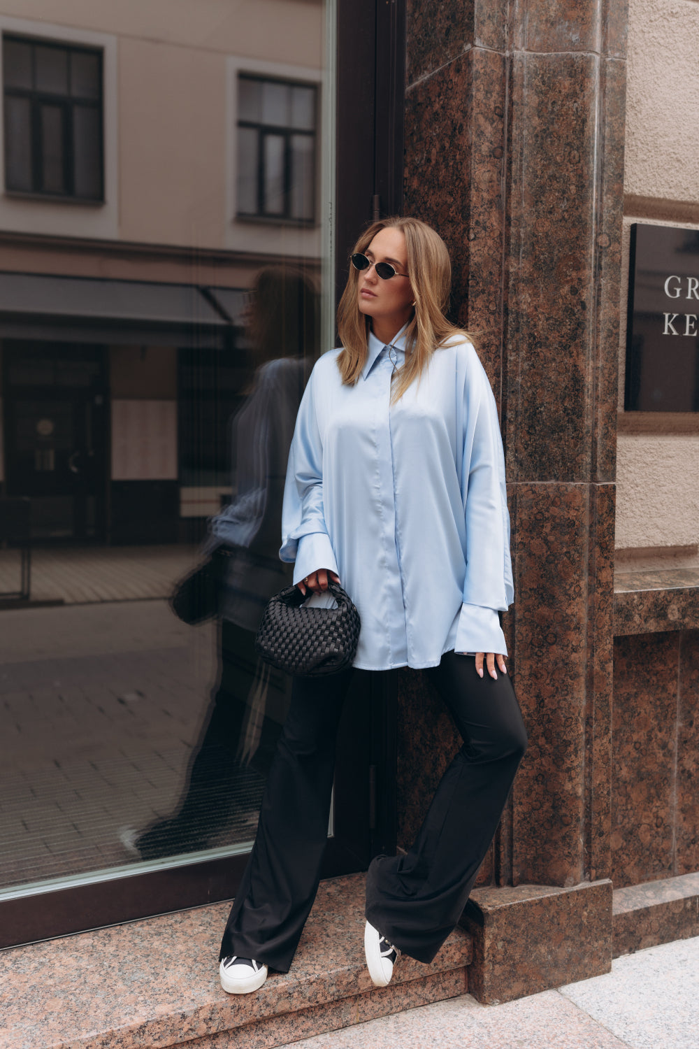 Sky Silk Oversized Shirt
