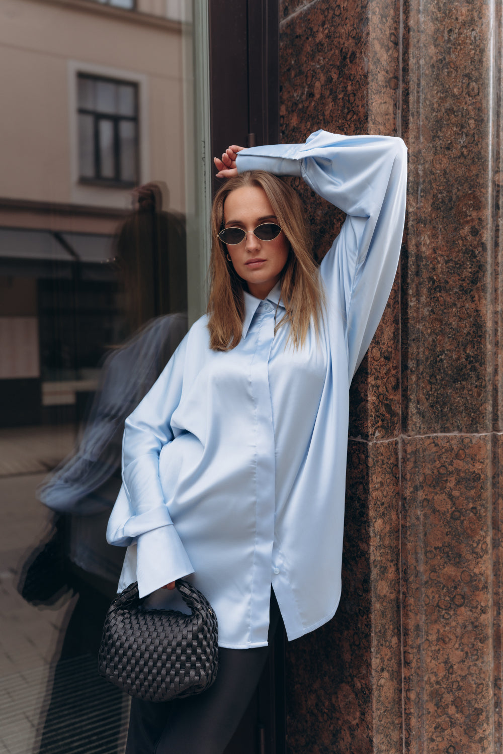 Sky Silk Oversized Shirt