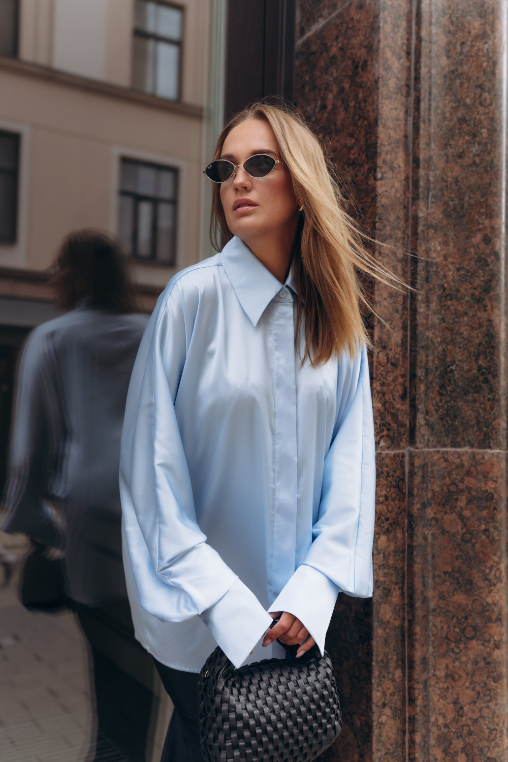 Sky Silk Oversized Shirt