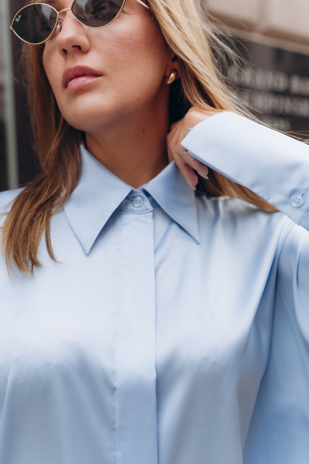 Sky Silk Oversized Shirt
