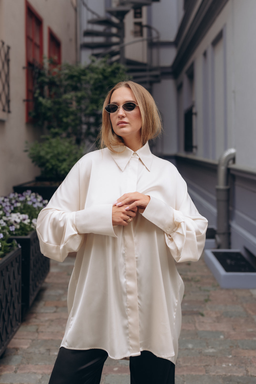 Ivory silk shirt