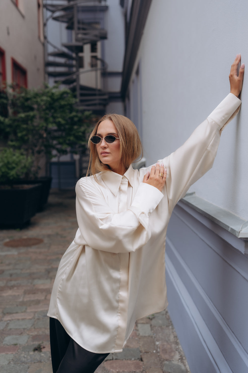 Ivory silk shirt