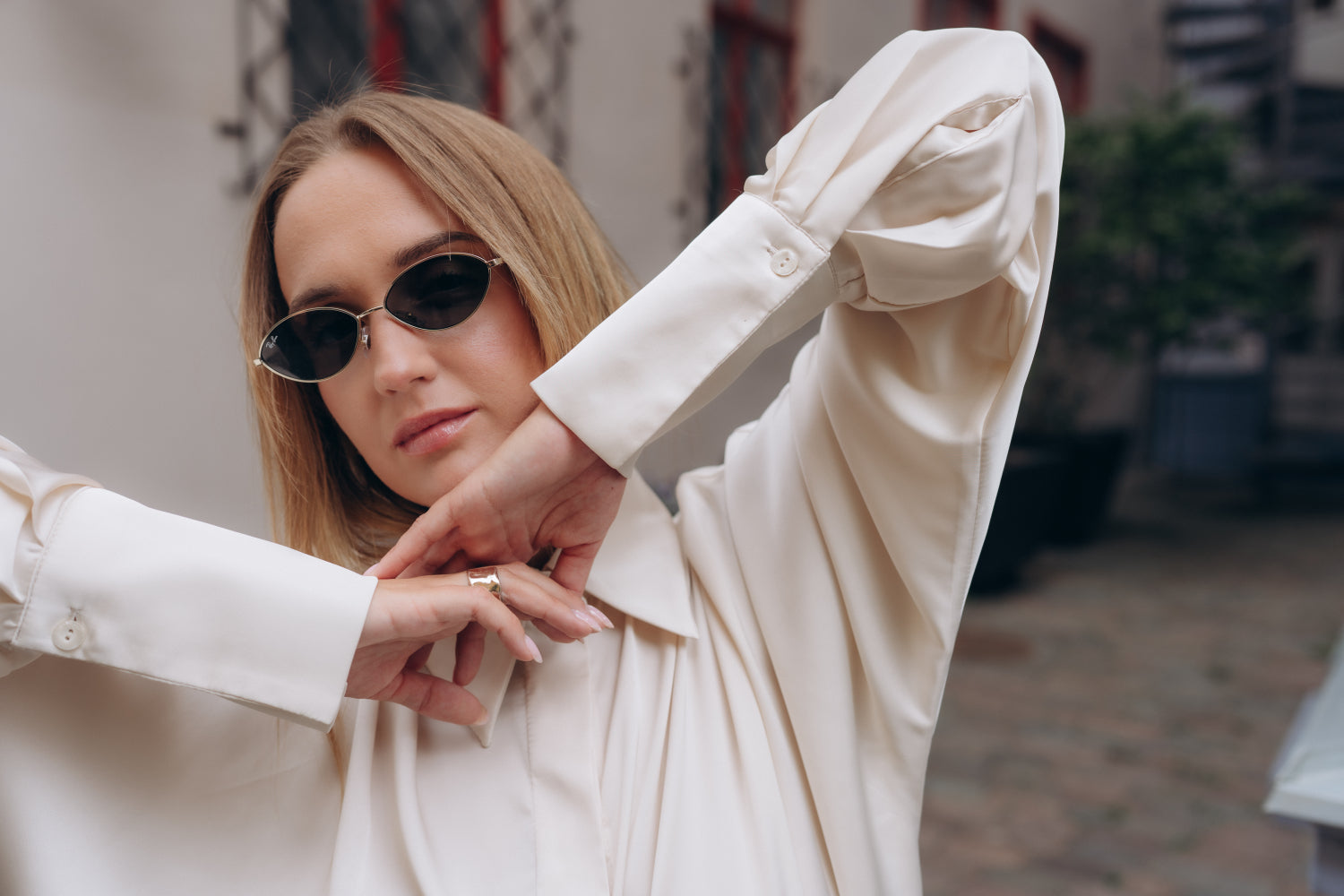Ivory silk shirt