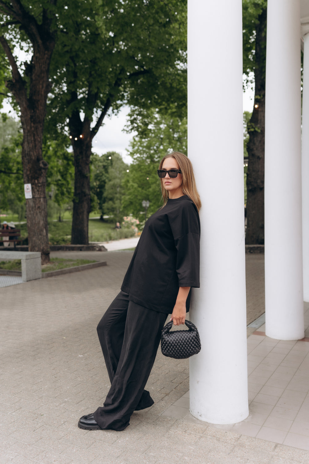 Black cupro pants