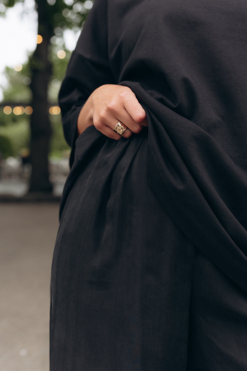 Black cupro pants