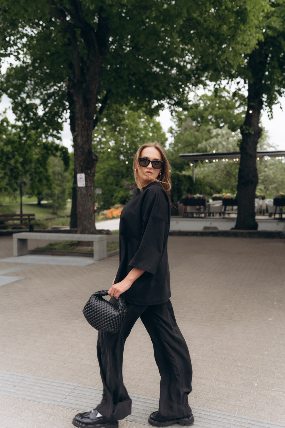 Black cupro pants