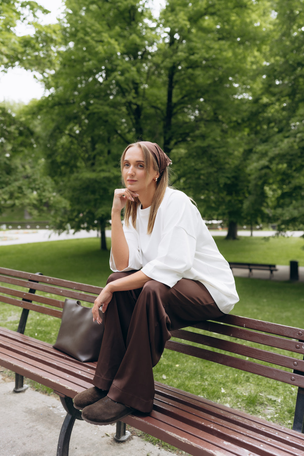 Mocha satin pants