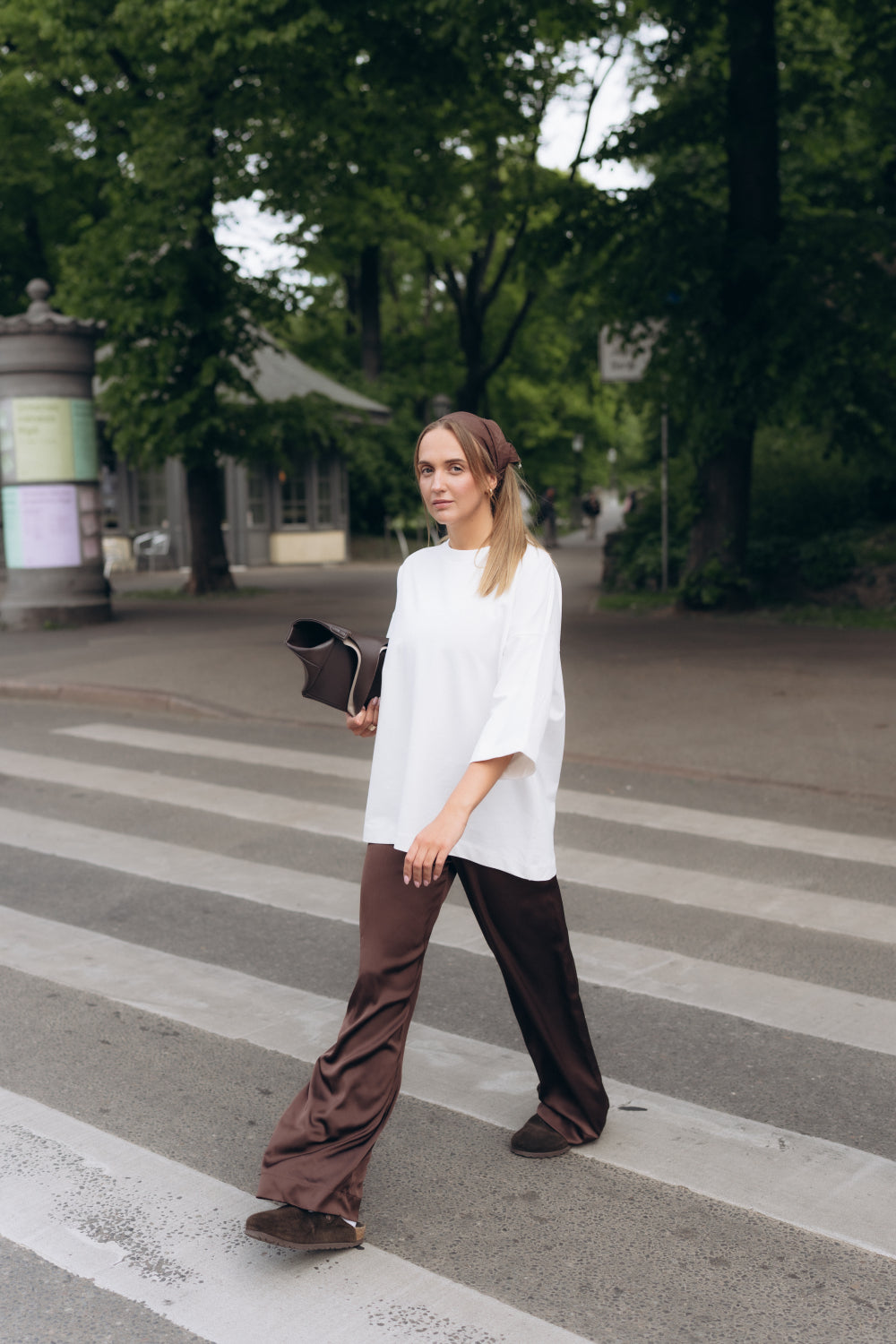 Mocha satin pants