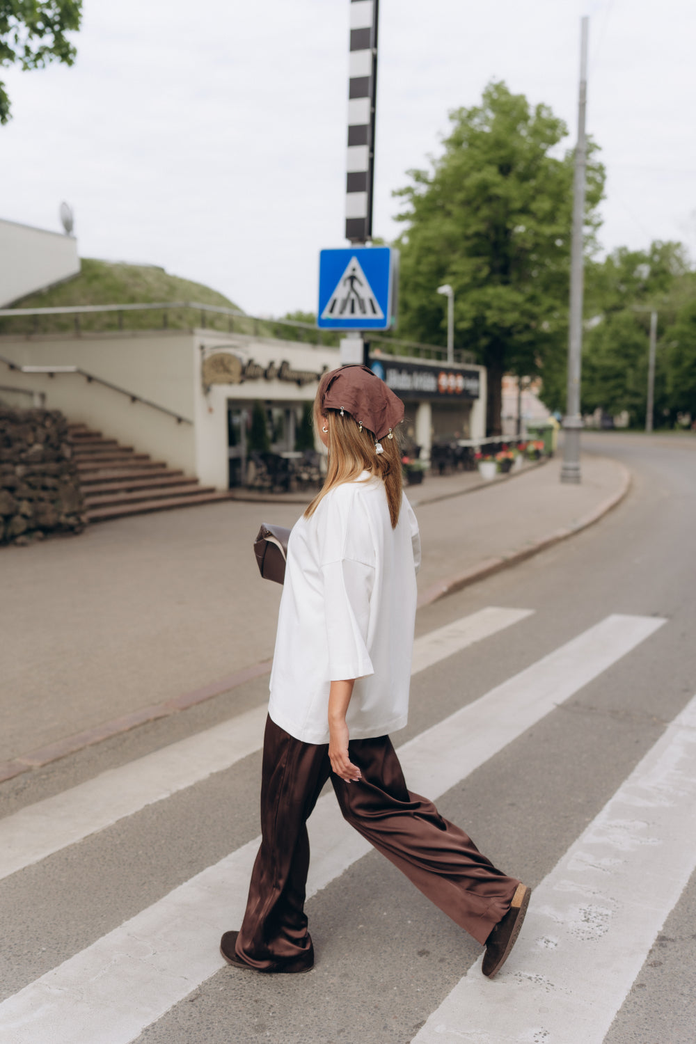 Mocha satin pants