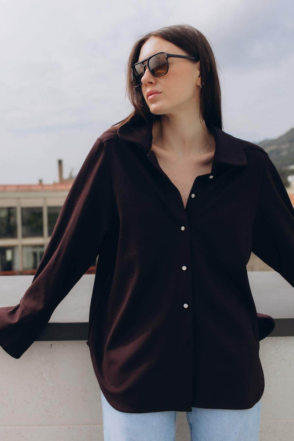 Dark silk shirt