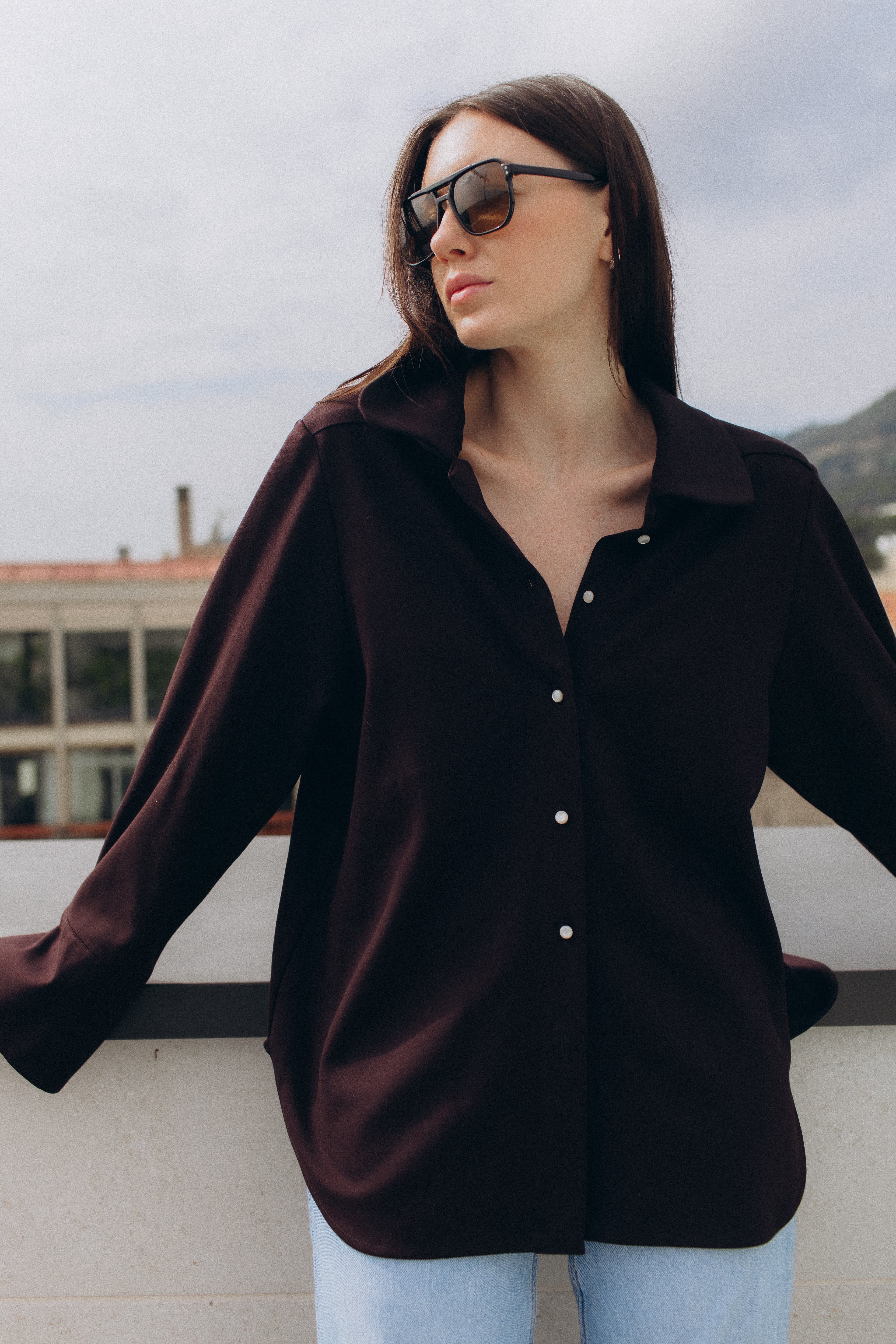 Dark silk shirt