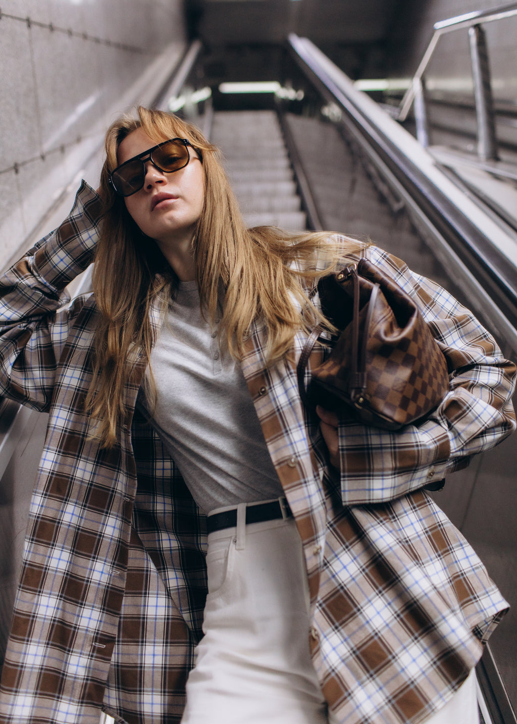 Mocha Check shirt